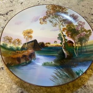 Vintage 10” nippon hand‎ painted plate